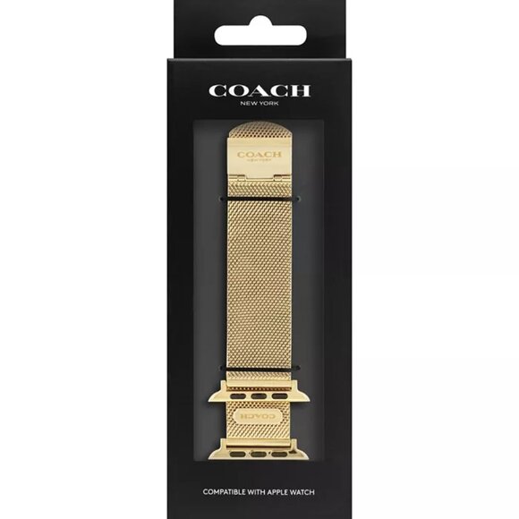COACH Gold-Tone Mesh Bracelet for Apple Watch® 42/44mm - Picture 1 of 6